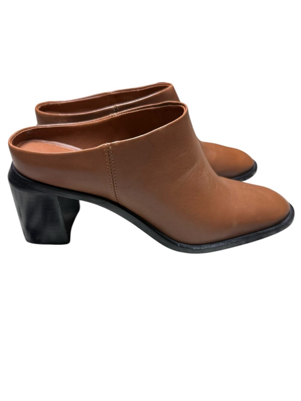 NWOB Everlane Outlaw Mule Women 7 Brown Leather Slip On Block Heel Quiet Luxury